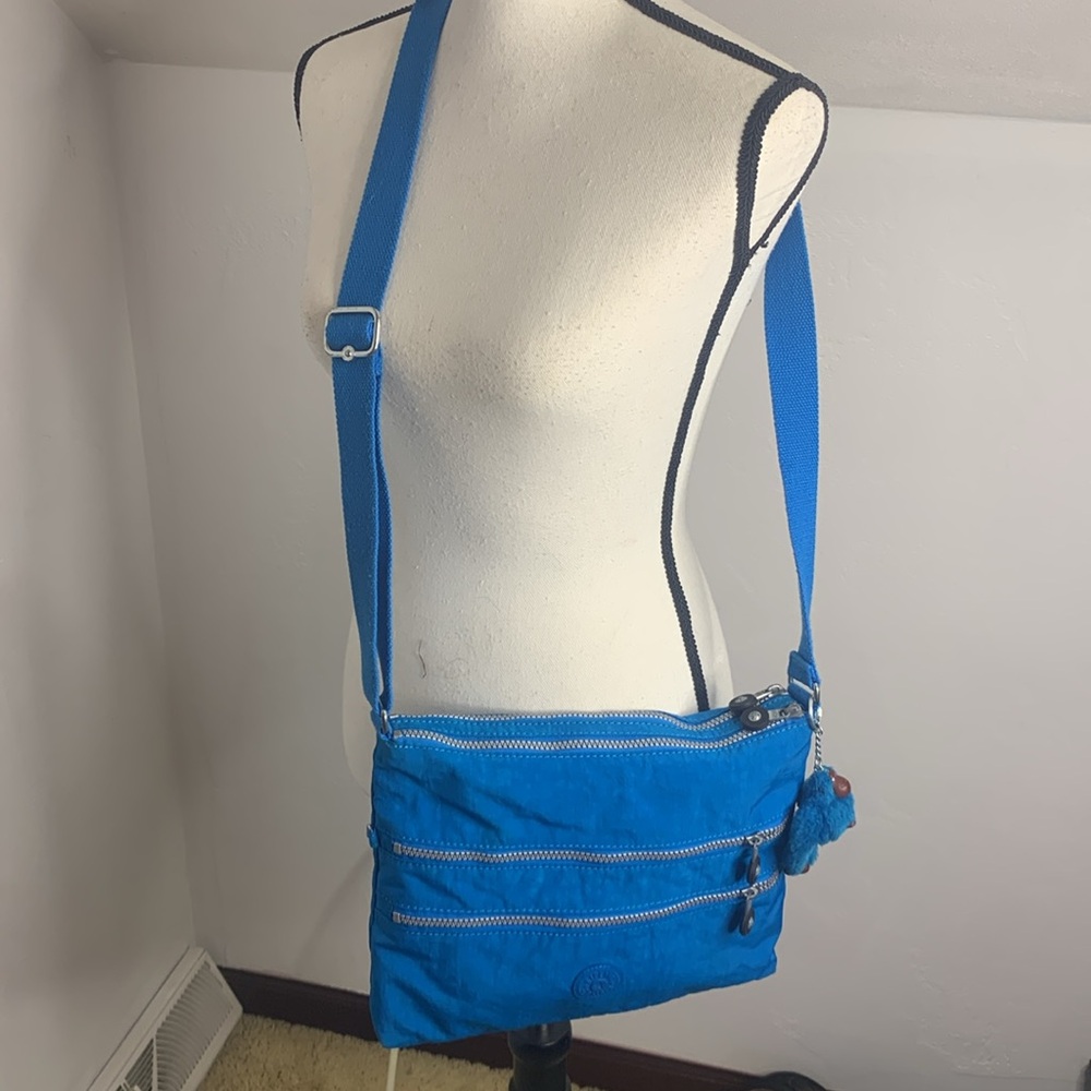 Kipling Teal Nylon Crossbody Bag with Monkey MCB6837K